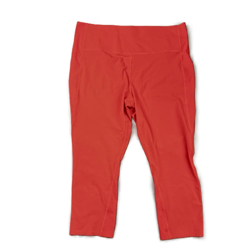 Orange Athletic Capris By Athleta, Size: L