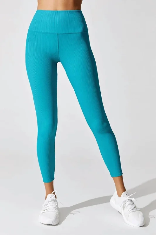 Women's Ribbed 7/8 Leggings In Dark Teal