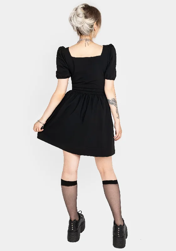 Amphithere Embroidered Puff Sleeve Mini Dress