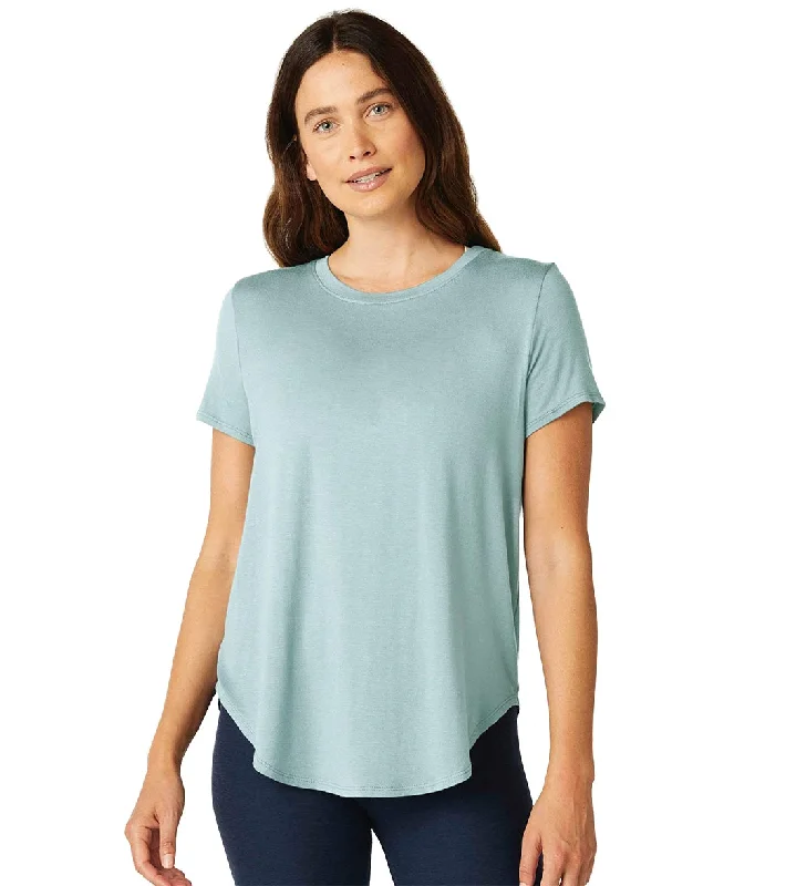 Beyond Yoga Featherweight Spacedye On the Down Low Yoga Tee Sagebrush Agave Green