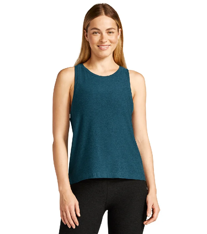 Beyond Yoga Featherweight Spacedye Rebalance Tank Blue Gem Heather