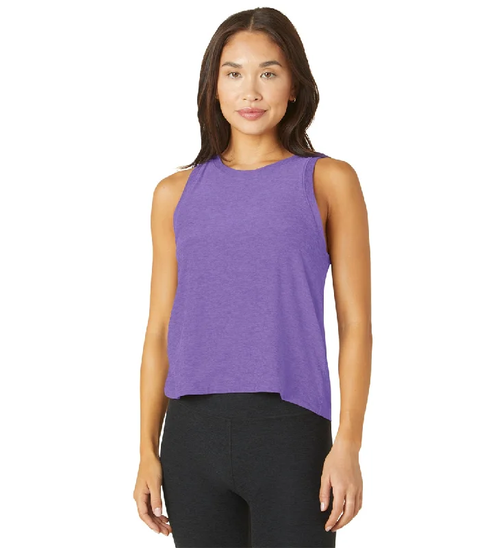 Beyond Yoga Featherweight Spacedye Rebalance Tank Bright Amethyst Heather