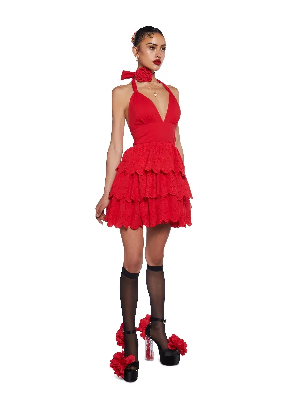 Call Me Yours Babydoll Dress - Red