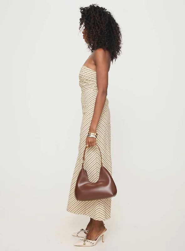 Chrysa Strapless Maxi Dress Beige