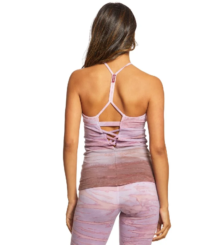 Hard Tail IKat V Back Support Tank  Lavender Rainbow Horizon