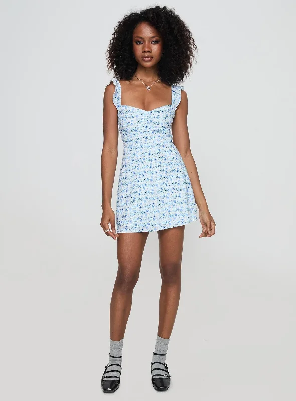 Landon Mini Dress Blue Floral