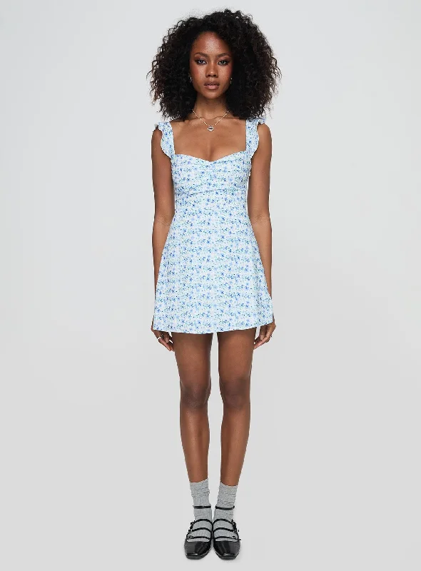 Landon Mini Dress Blue Floral