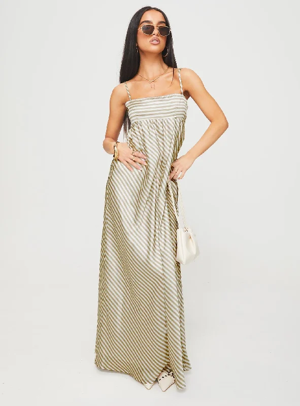 Pansotti Maxi Dress Beige / White Stripe