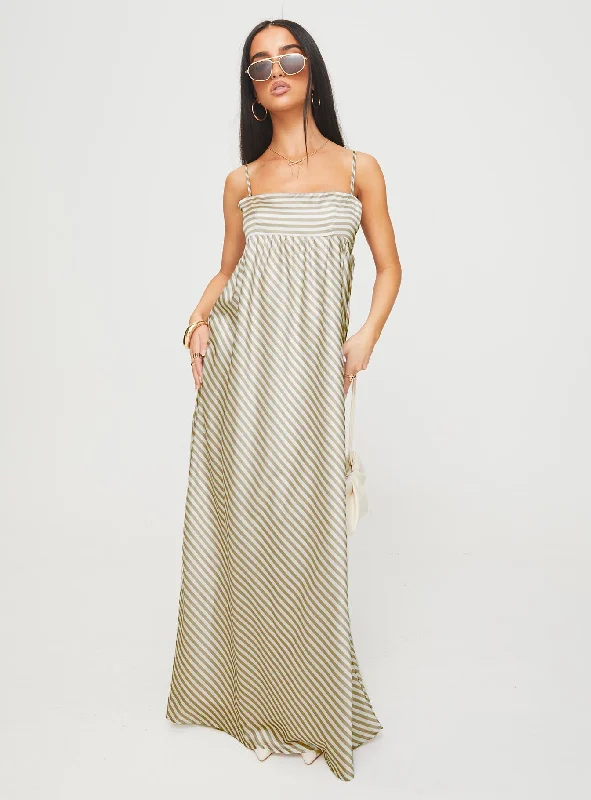 Pansotti Maxi Dress Beige / White Stripe