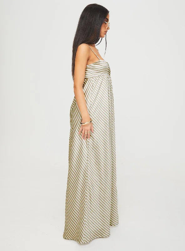 Pansotti Maxi Dress Beige / White Stripe