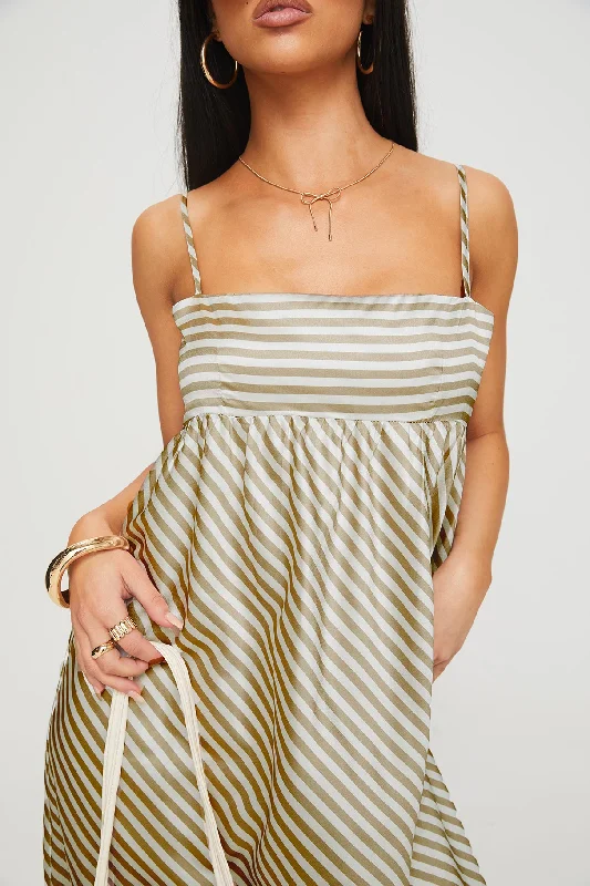 Pansotti Maxi Dress Beige / White Stripe