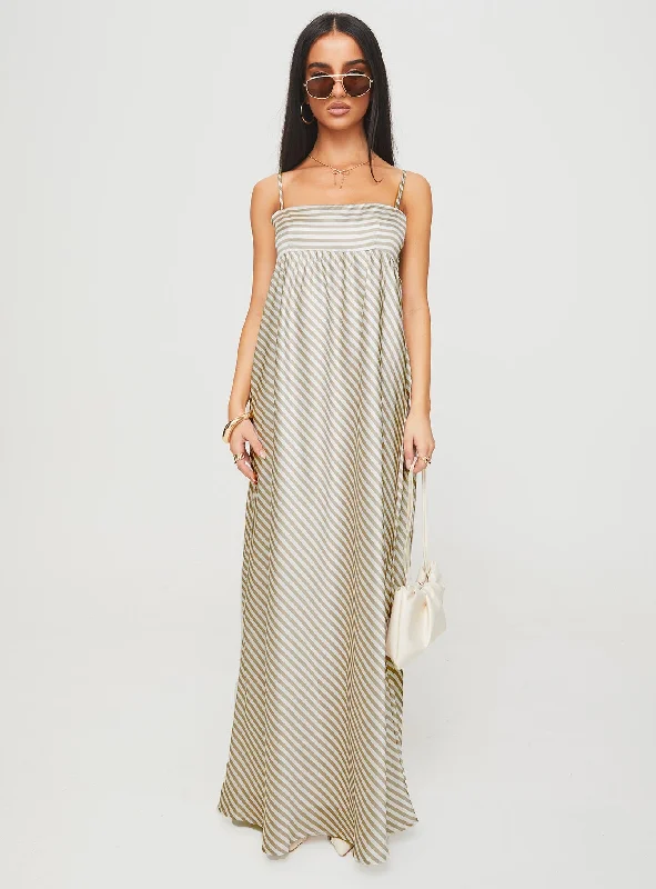 Pansotti Maxi Dress Beige / White Stripe