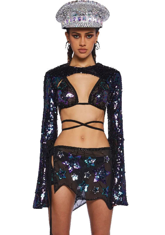 Apocalyptic Rodeo Sequin Shrug - Black