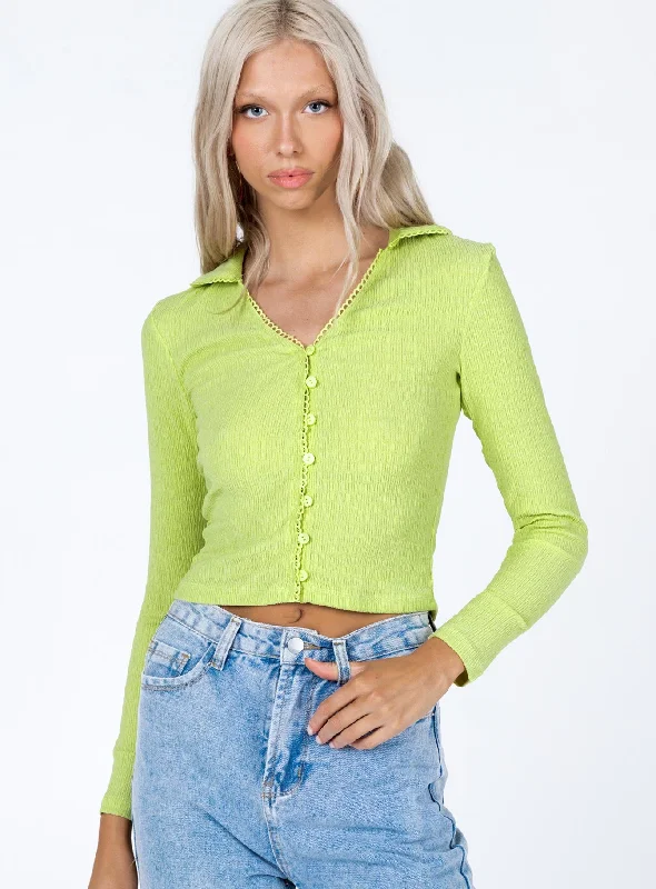 Emmaline Long Sleeve Top Green