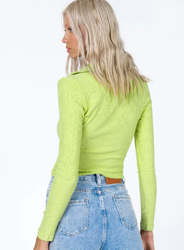 Emmaline Long Sleeve Top Green