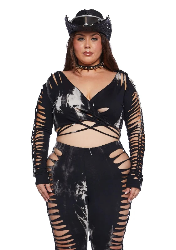 Plus Surreal Mirage Wrap Top