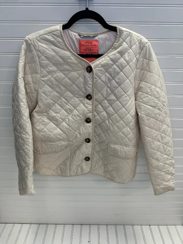 Cream Jacket Puffer & Quilted J. Crew, Size 10