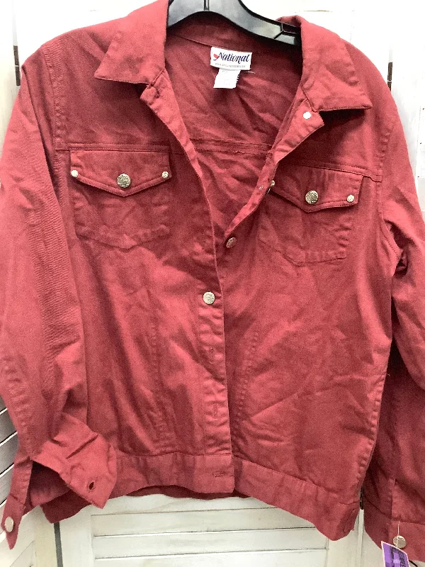 Red Denim Jacket Denim Clothes Mentor, Size L