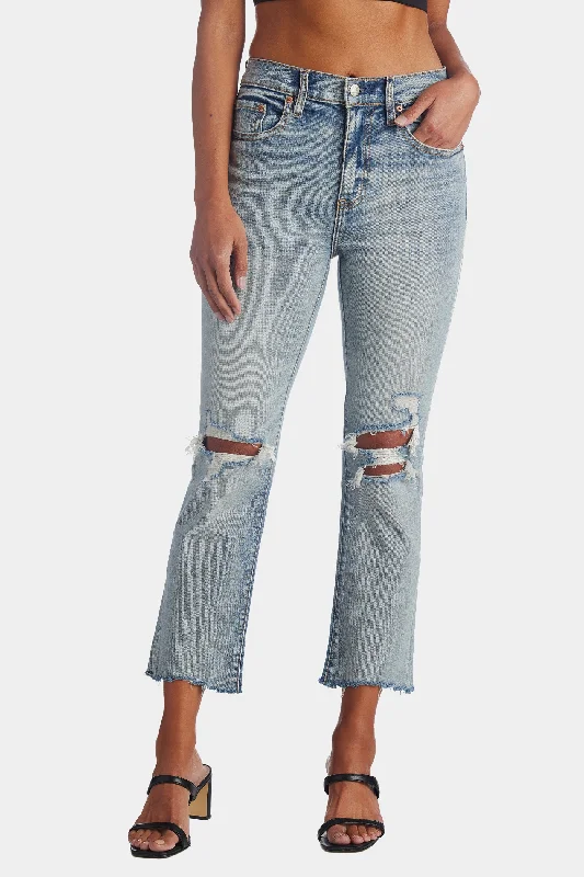 Shy Girl High Rise Crop Flare Leg Jeans