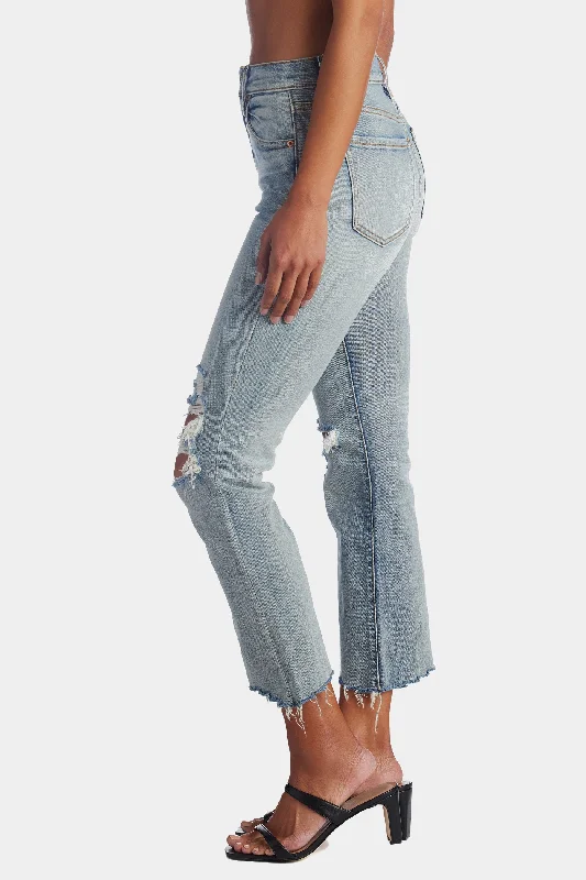 Shy Girl High Rise Crop Flare Leg Jeans