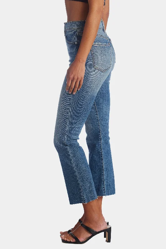 Shy Girl High Rise Crop Flare Leg Jeans