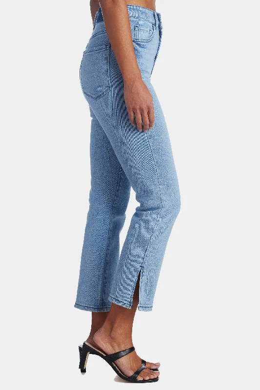 Super High Rise Straight Crop Side Slit Jeans