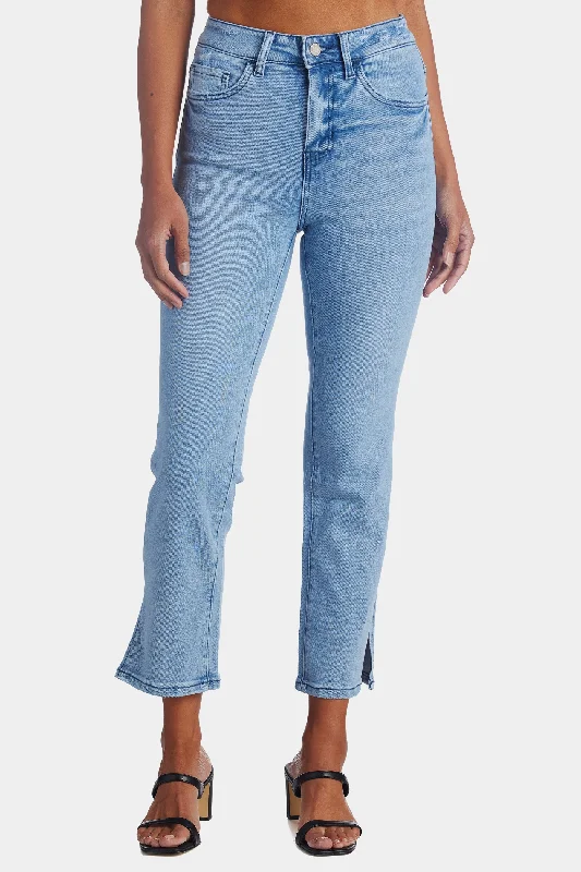 Super High Rise Straight Crop Side Slit Jeans