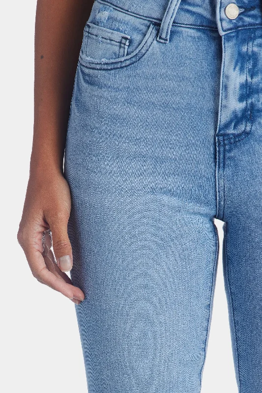 Super High Rise Straight Crop Side Slit Jeans