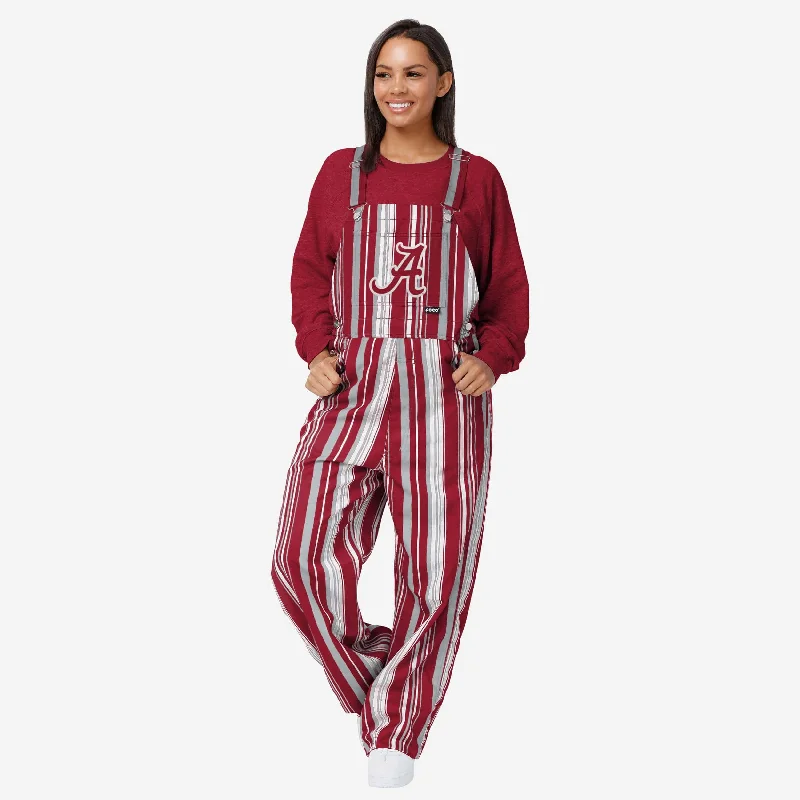 Alabama Crimson Tide Womens Hyper Stripe Bib Overalls