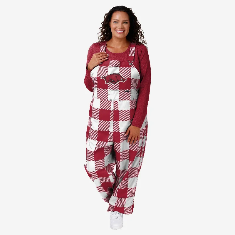 Arkansas Razorbacks Womens Plaid Bib Overalls