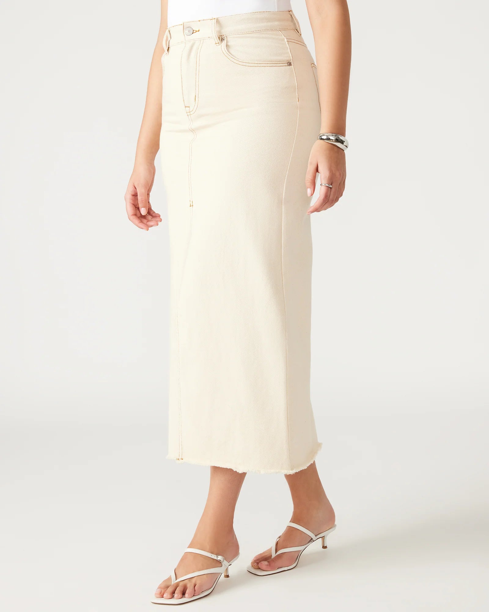 Avani Denim Skirt in Ivory