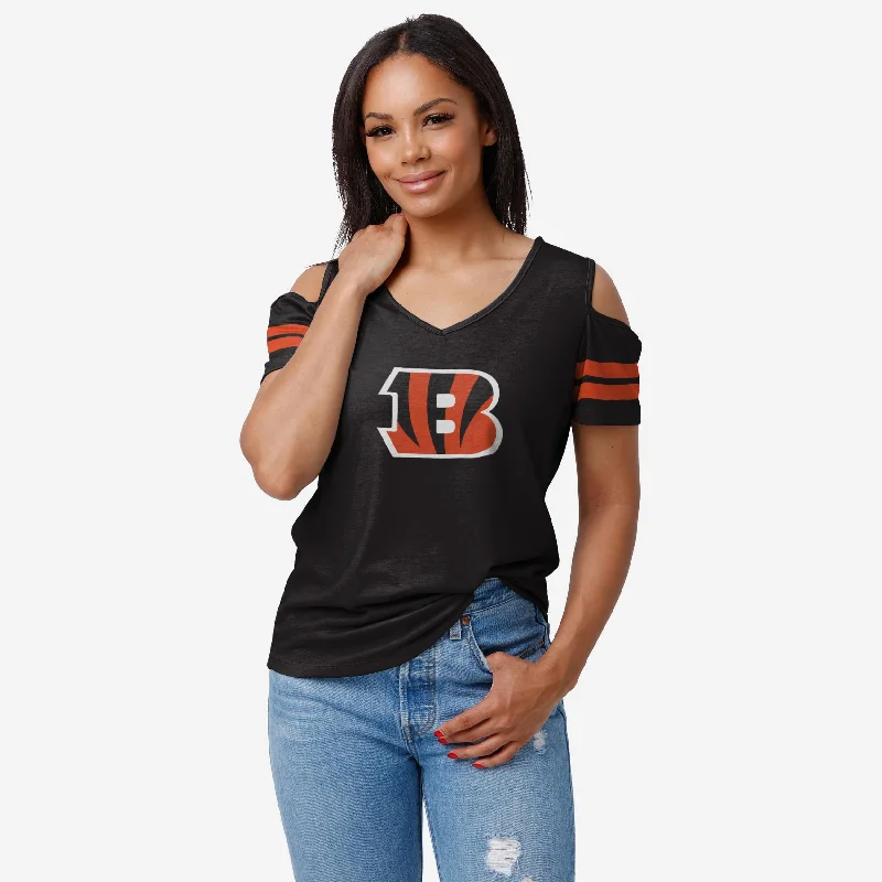 Cincinnati Bengals Womens Cold Shoulder T-Shirt