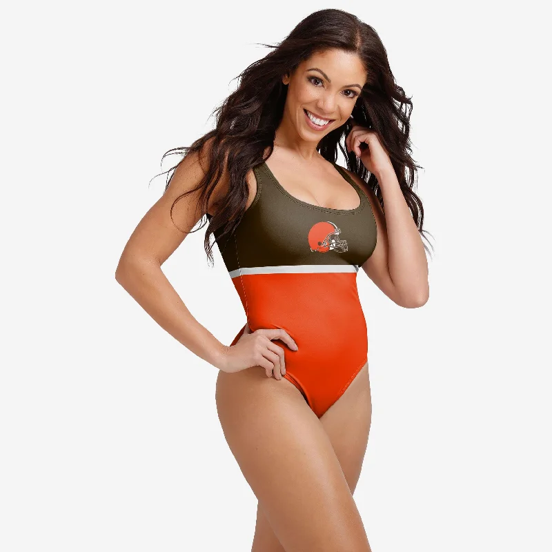 Cleveland Browns Original Womens Beach Day One Piece Bathing Suit