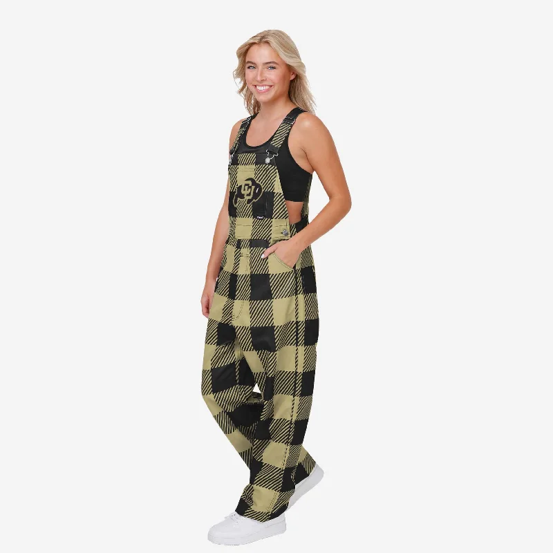 Colorado Buffaloes Womens Plaid Bib Overalls