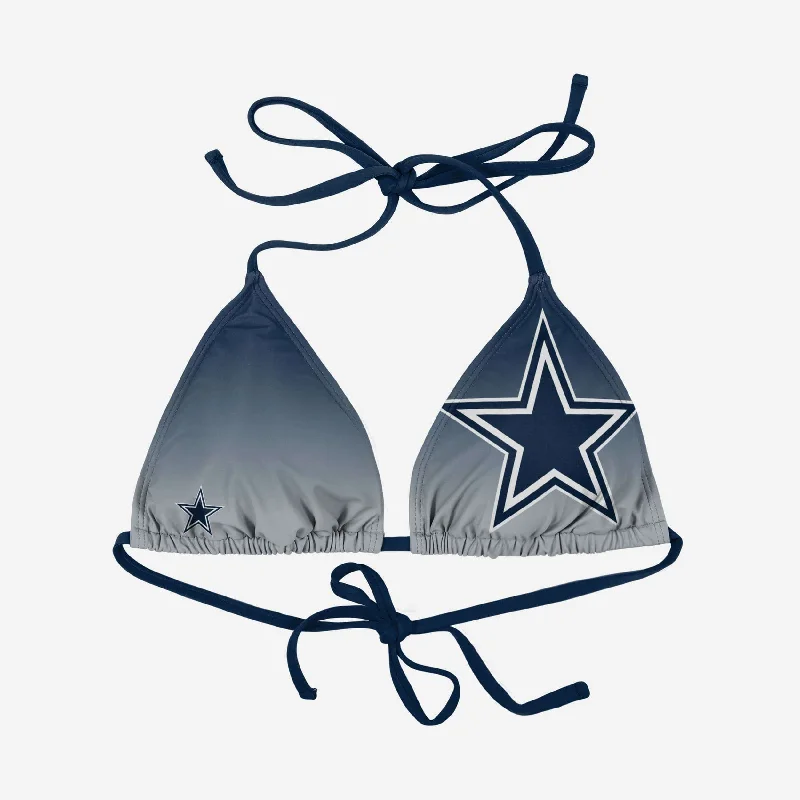 Dallas Cowboys Womens Gradient Big Logo Bikini Top