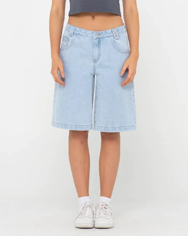 LOW RISE WIDE LEG DENIM JORT