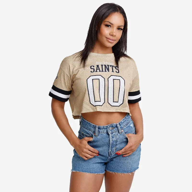 New Orleans Saints Womens Gameday Mesh Crop Top