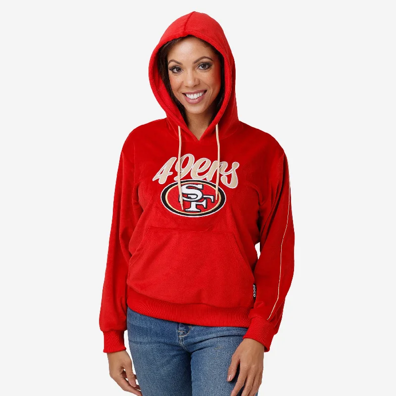 San Francisco 49ers Womens Velour Hooded Sweatshirt