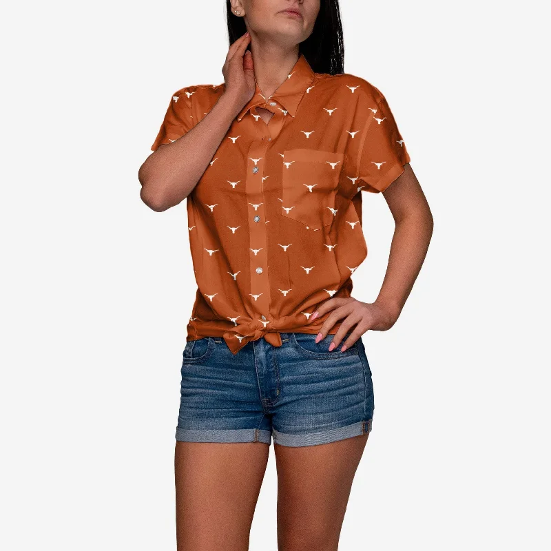 Texas Longhorns Logo Blast Womens Button Up Shirt