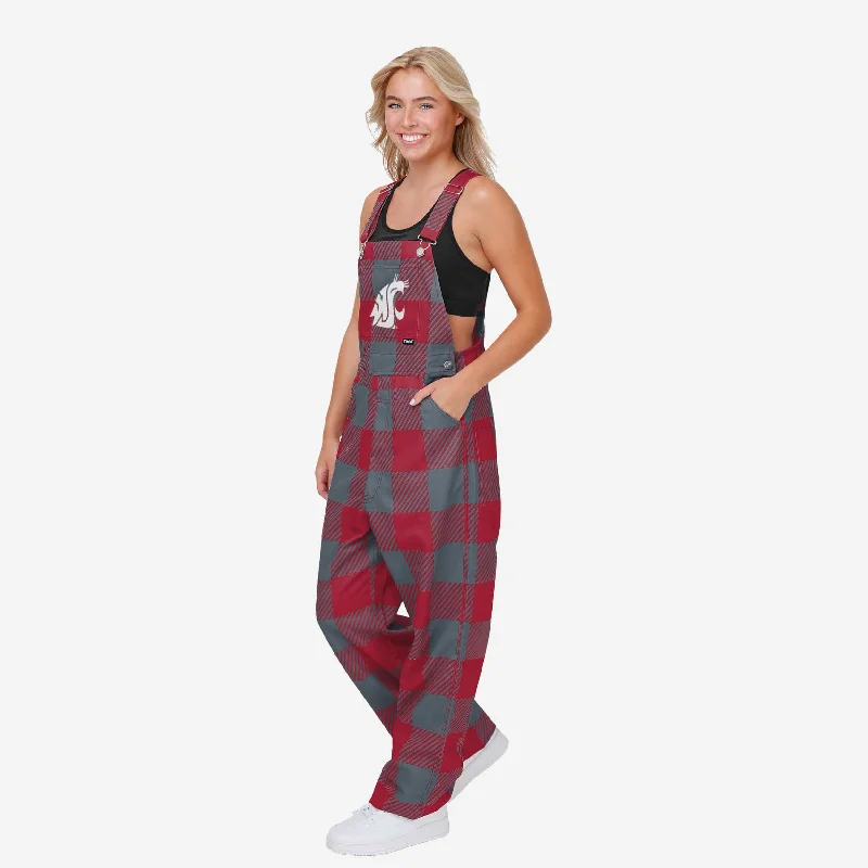 Washington State Cougars Womens Plaid Bib Overalls