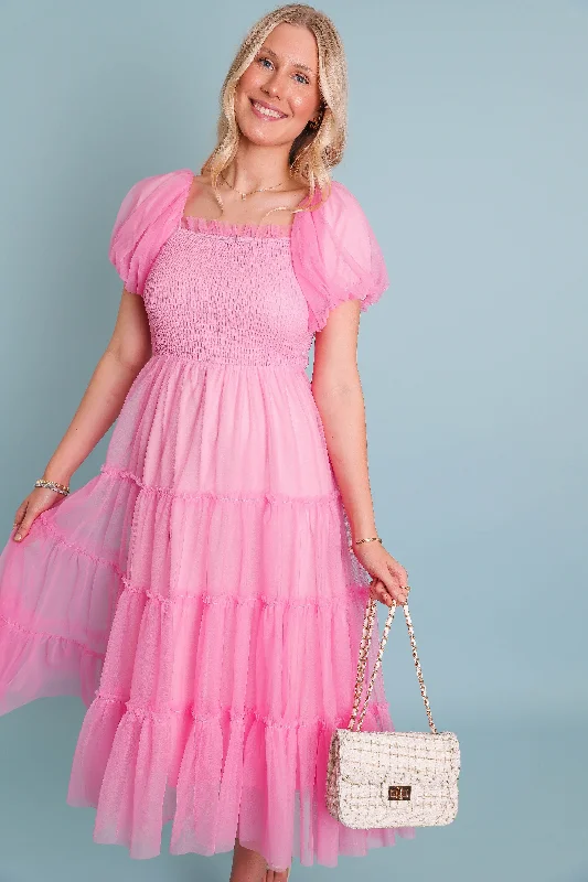 An Absolute Beauty Tulle Midi Dress