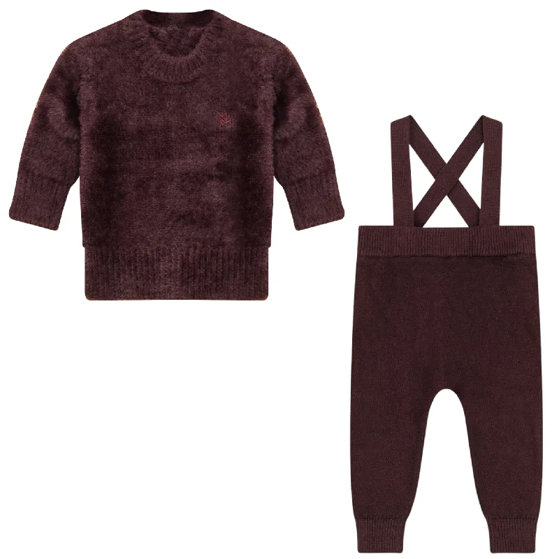 Mann Plum Baby Lionel Suspenders + Kenzo Mohair Sweater SET