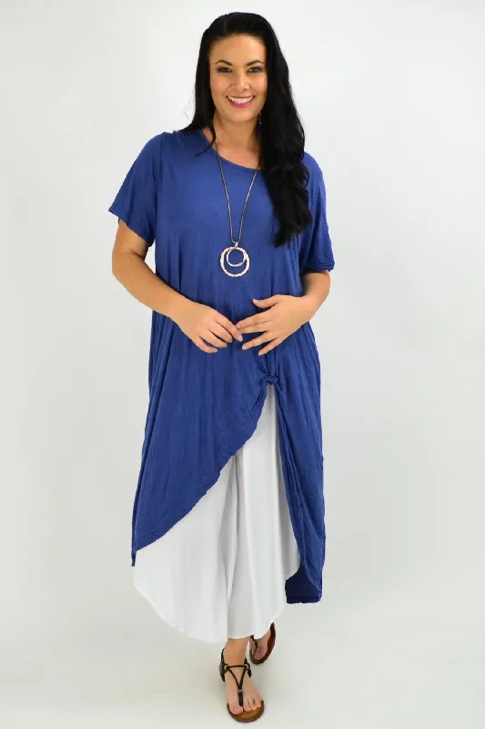 Deep Blue Sea Hi Low Tunic Top