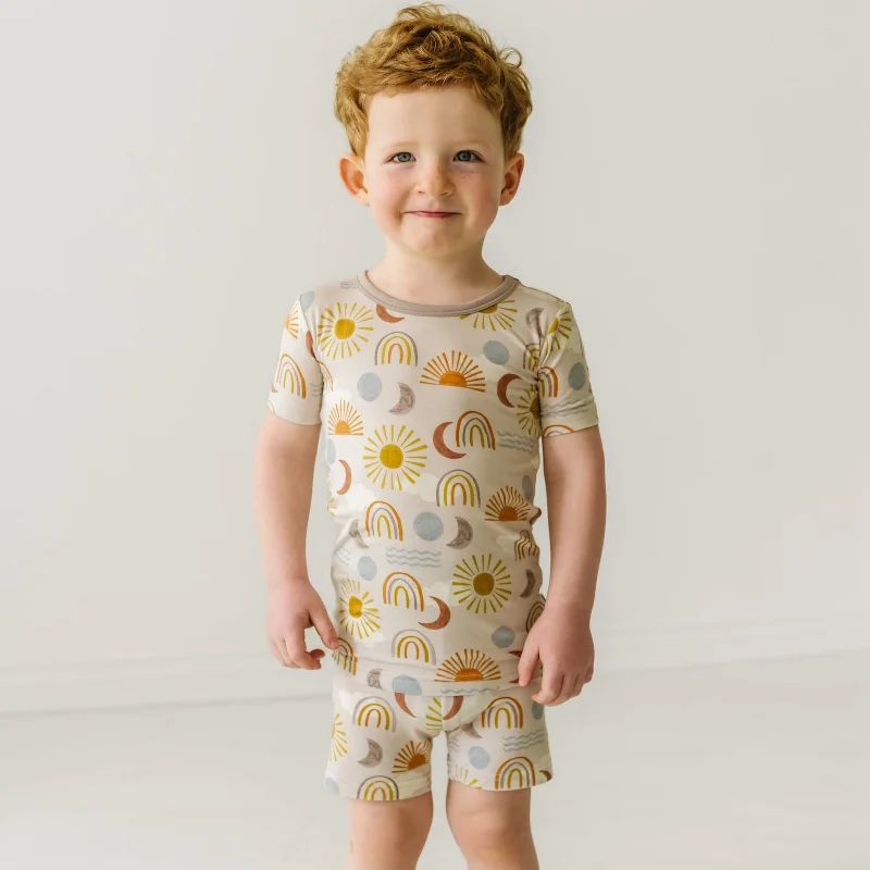 Desert Sunrise Two-Piece Short Sleeve & Shorts Pajama Set