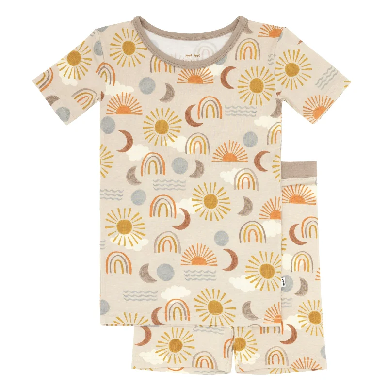 Desert Sunrise Two-Piece Short Sleeve & Shorts Pajama Set