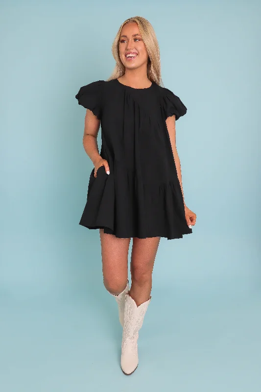 I Like the Chase Dress-Black