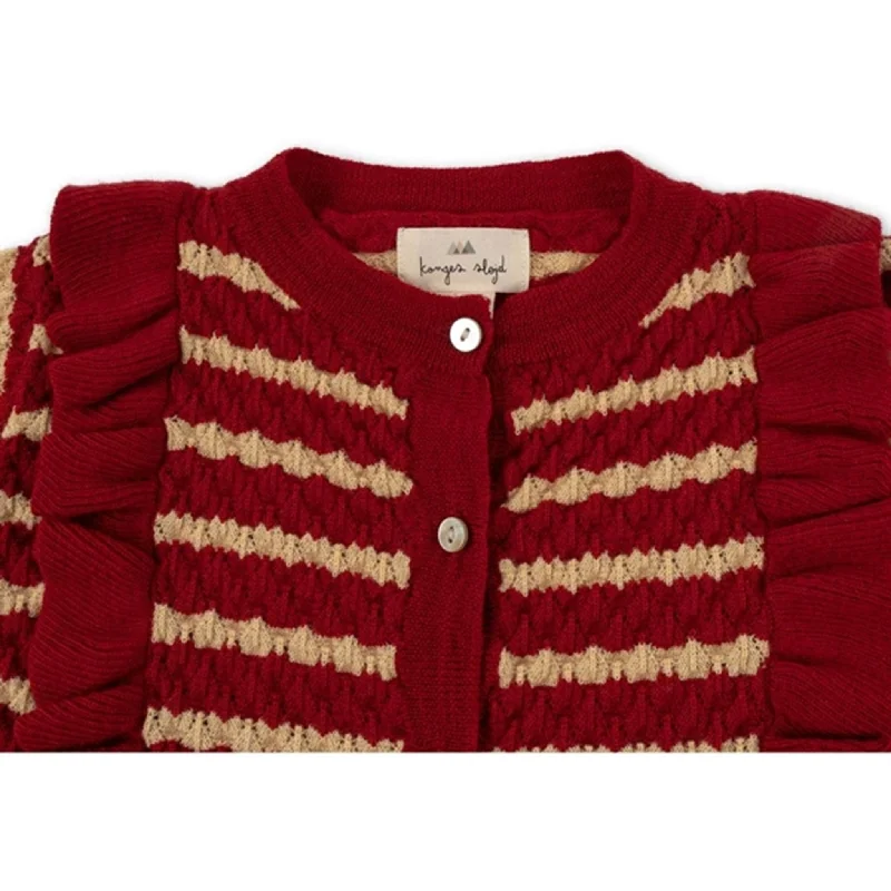 Konges Sløjd Jolly Stripe Cane Knit Frill Wool Cardigan