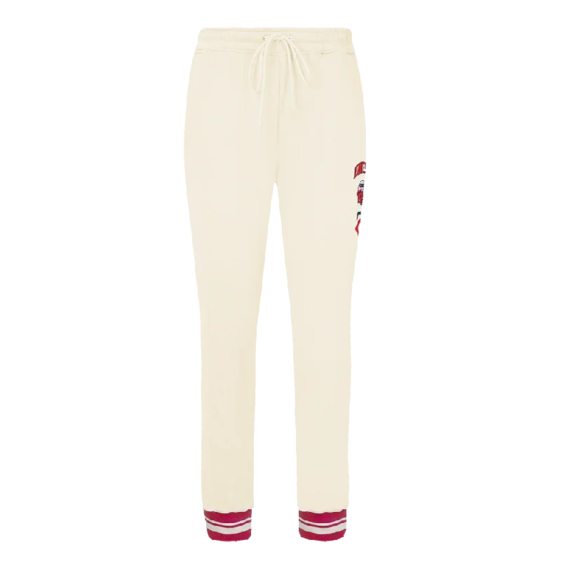 MLB MINNESOTA TWINS RETRO CLASSIC WOMEN'S RIB SWEATPANT (EGGSHELL/ RED)