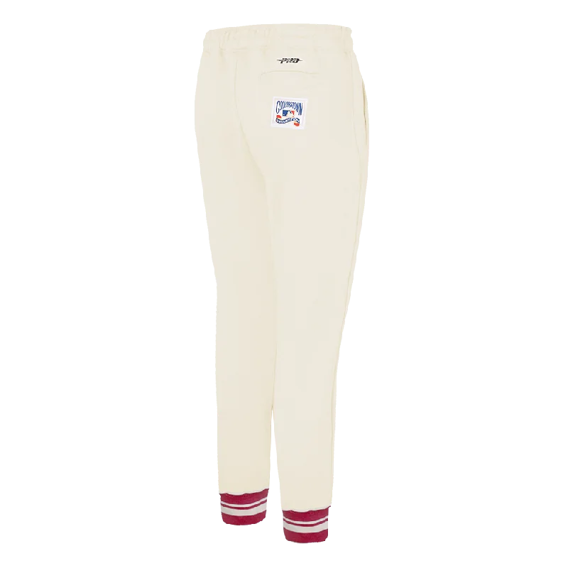 MLB MINNESOTA TWINS RETRO CLASSIC WOMEN'S RIB SWEATPANT (EGGSHELL/ RED)