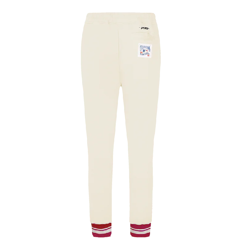 MLB MINNESOTA TWINS RETRO CLASSIC WOMEN'S RIB SWEATPANT (EGGSHELL/ RED)